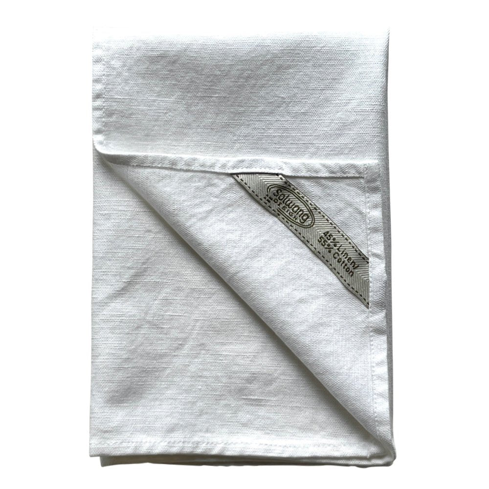 [HBS01] Gewebte Serviette aus Leinen-Baumwolle weiß