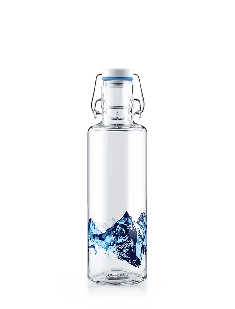 [SKU-258] Glas Wasserflasche "Alpenblick" 0,6 Liter