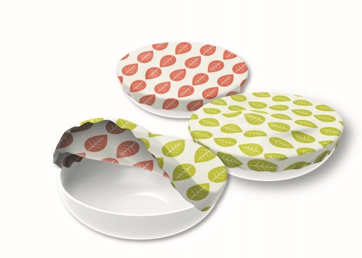 Textil Schüsselabdeckungen "Blätter" 3er Set