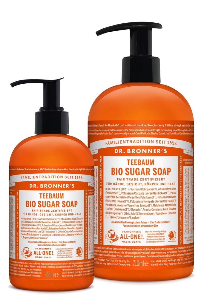 Bio Sugar Soap Teebaum mit Pumpspender
