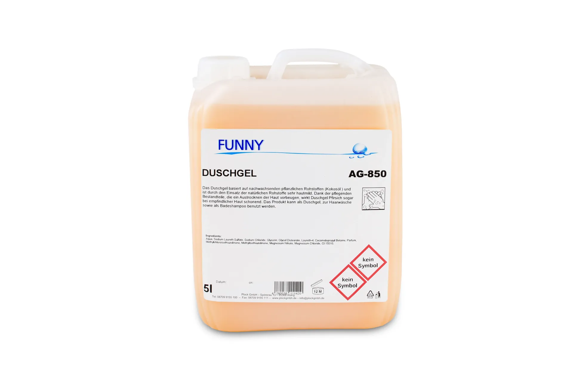[AG-850] Funny Duschgel "Pfirsich", im 5 Liter Kanister