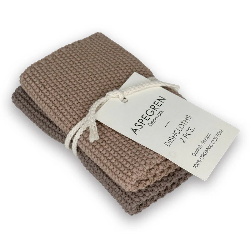 Spültuch 2er Set - Gestrickt - Solid/Hazelnut