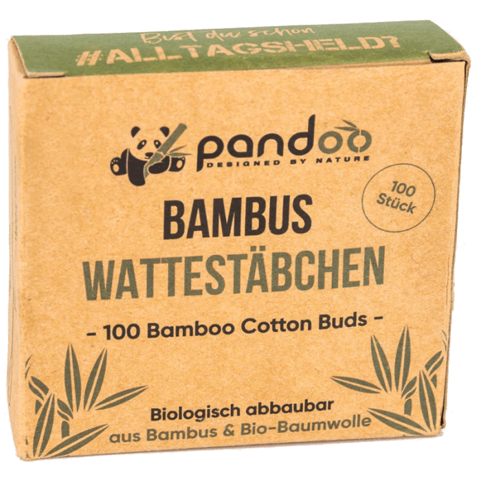 Wattestäbchen aus Bambus 100 Stück Packung