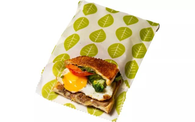 Sandwich und Snack Beutel Vegan 2er Set Grüne Blätter