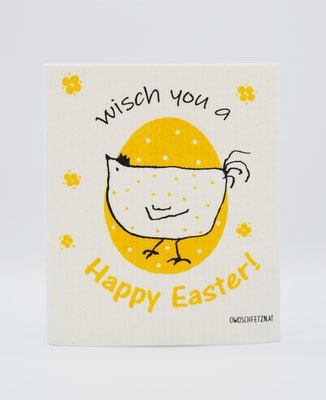 [01-EA-01] Henne Berta "Happy Easter" gelb